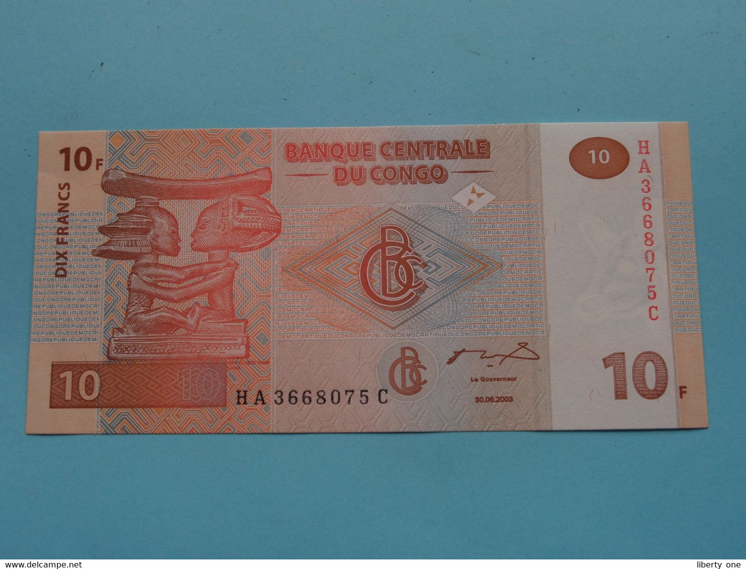 10 ( Dix ) Francs ( HA3668075C ) 2003 > Banque Centrale Du CONGO ( For Grade, Please See Photo ) UNC ! - Republik Kongo (Kongo-Brazzaville)