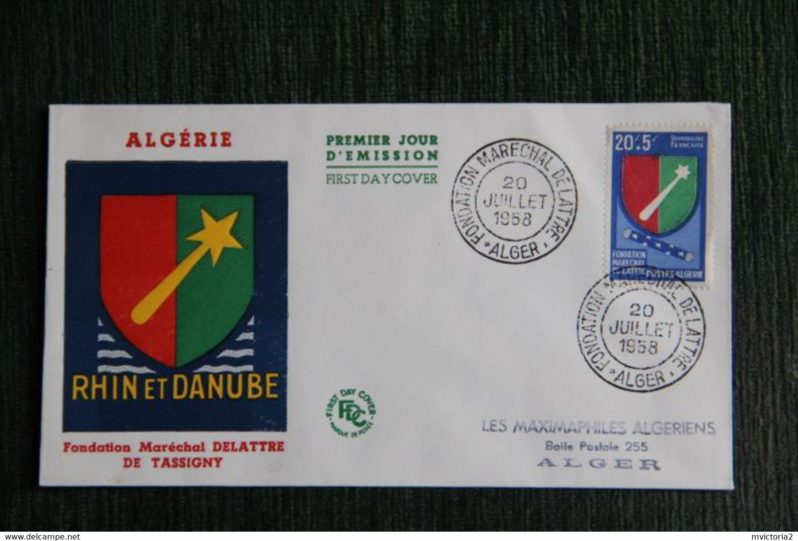 FDC - 1er Jour D'Emission  ALGERIE : 1958 -  " Fondation Maréchal DE LATTRE DE TASSIGNY  " - FDC