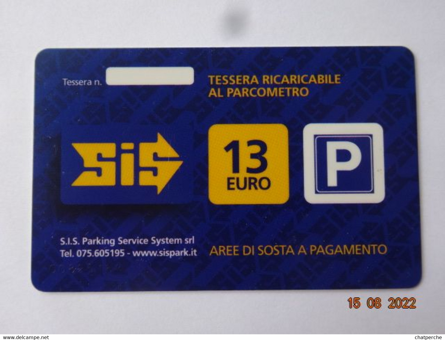 CARTE A PUCE PARKIG SMARTCARD SMART CARD TARJETTA CARTE STATIONNEMENT DI SPERLONGA ITALIE - Otros & Sin Clasificación