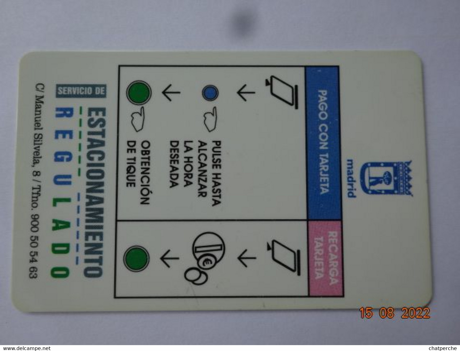 CARTE A PUCE PARKING SMARTCARD SMART CARD TARJETTA CARTE STATIONNEMENT  MADRID ESPAGNE ESPANA - Sonstige & Ohne Zuordnung