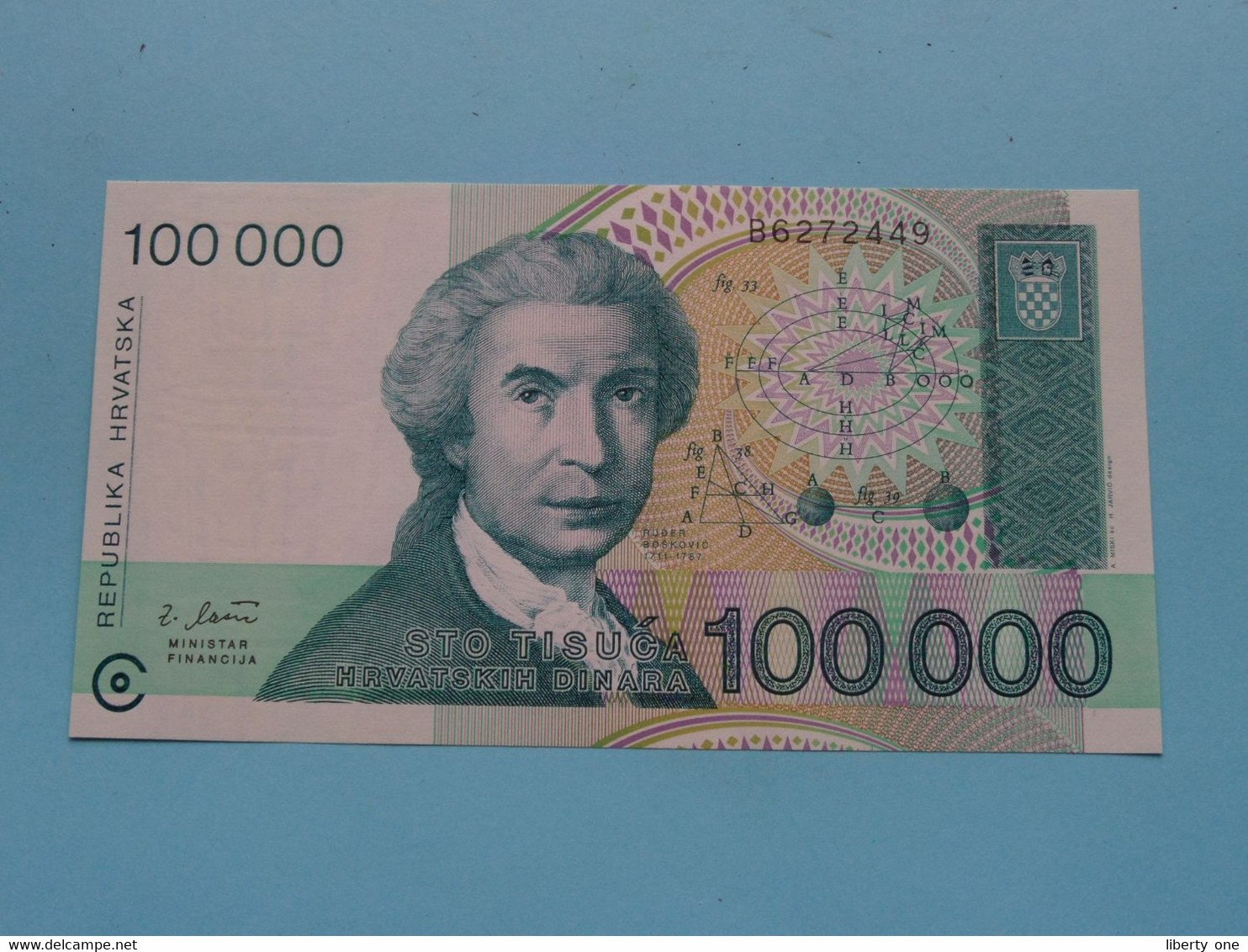 100 000 DINARA (B6272449) 1993 - Republika HRVATSKA ( For Grade, Please See Photo ) UNC ! - Croatie