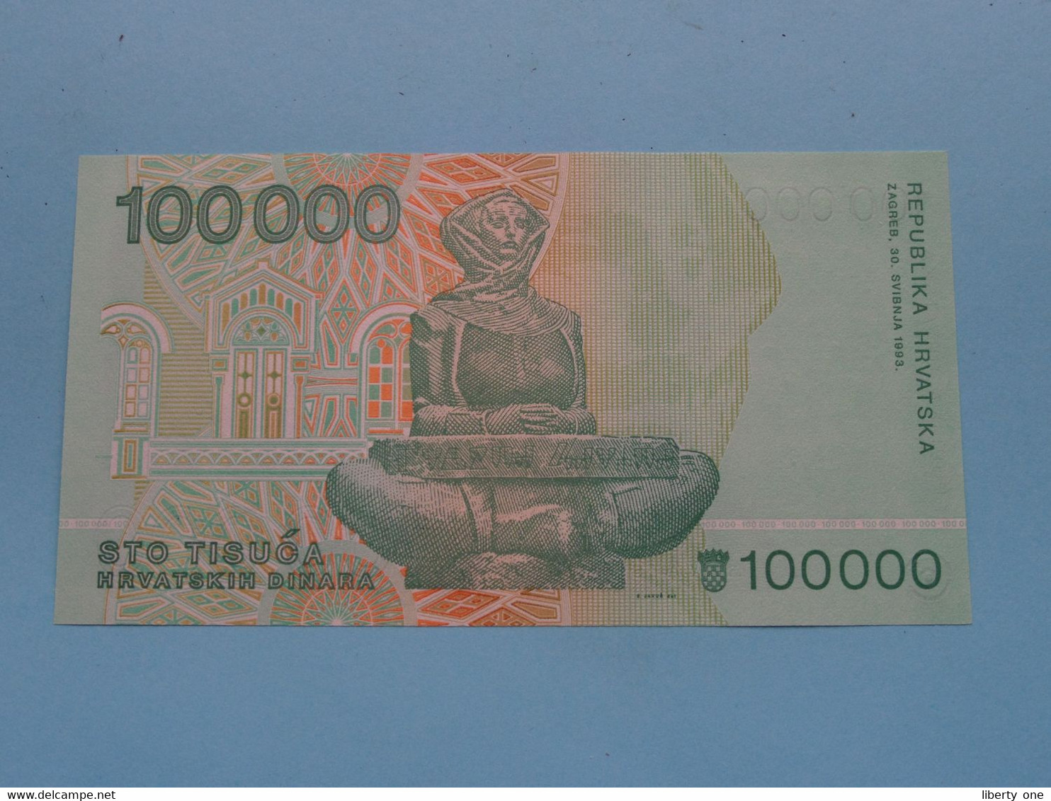 100 000 DINARA (B6272449) 1993 - Republika HRVATSKA ( For Grade, Please See Photo ) UNC ! - Kroatien