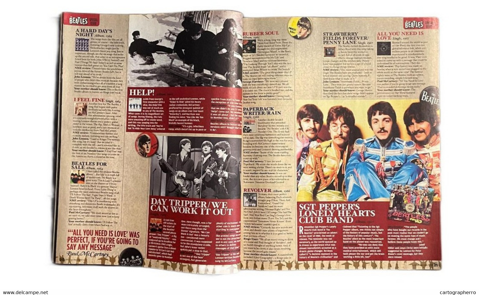 Beatles anniversary issue NME magazine 31 December 2011 Special collector`s edition Liam Gallagher poster included