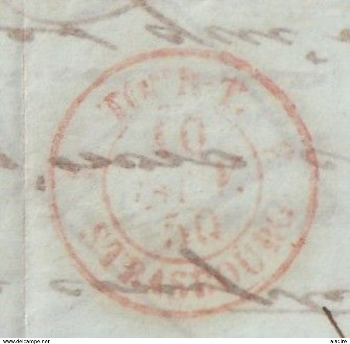 1850 - Lettre + Imprimé Pliés De HAMBURG Vers LYON, France - Entrée Par STRASBOURG - Taxe 6 - Cad Arrivée - Hamburg