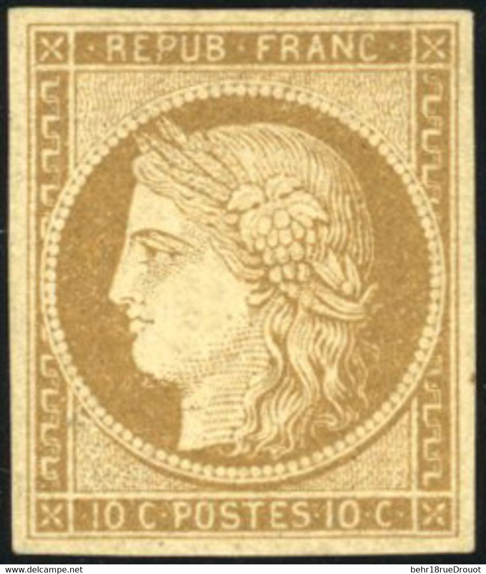 * 1 -- 10c. Bistre-jaune. SUP. - 1849-1850 Cérès