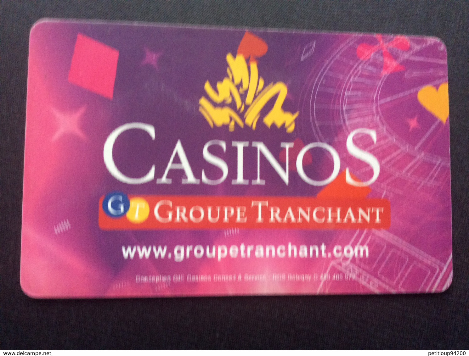 CARTE DE CASINO  Groupe Tranchant - Casino Cards