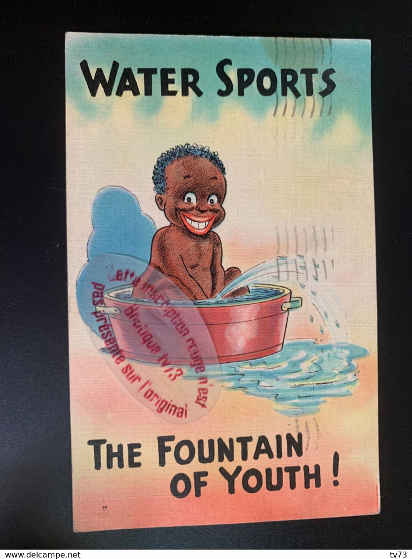 T0826 - Black Americana - Water Sports The Fountain Of Youth - Humour - Black Americana