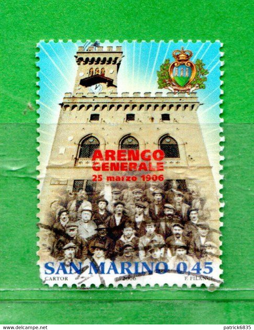 S.Marino ° - 2006 - ARENGO GENERALE. € 0,45. Unif. 2089. Dente Scarso In Basso A Sinistra. - Gebraucht