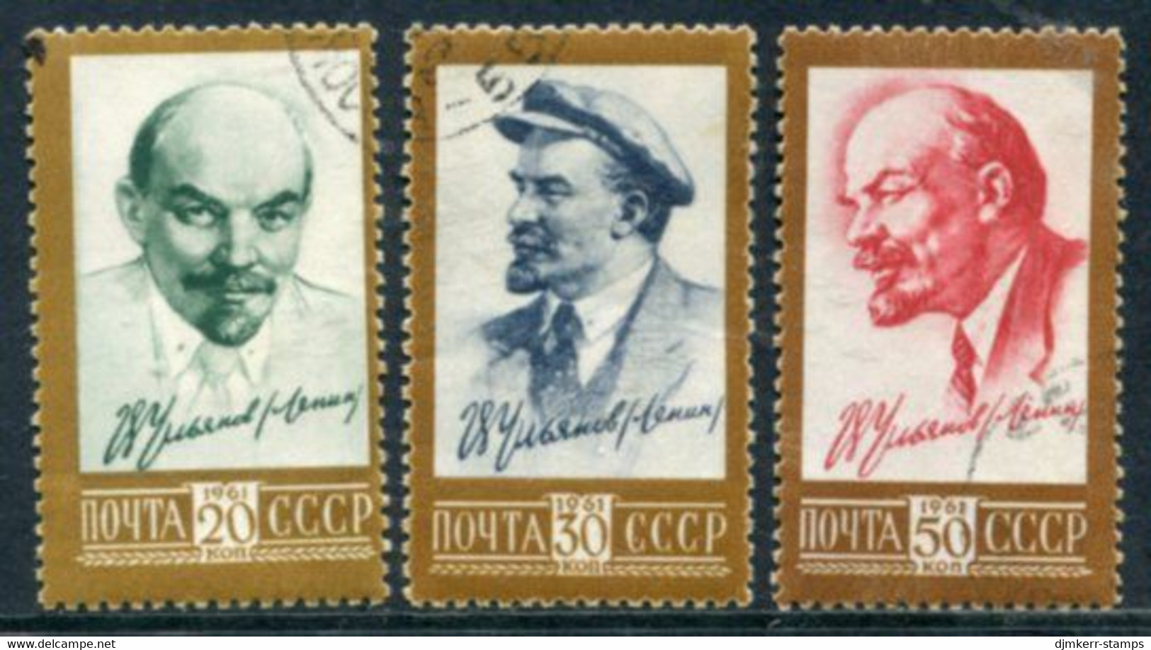 SOVIET UNION 1961 Lenin Portraits Used.  Michel 2484-86 - Usados