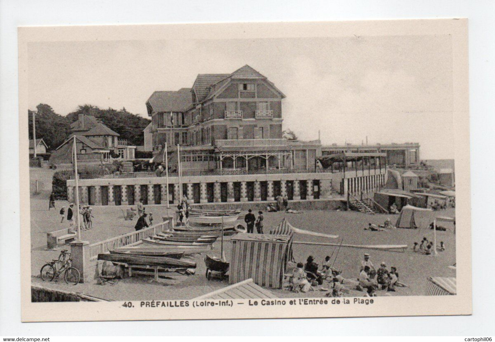 - CPA PRÉFAILLES (44) - Le Casino Et L'Entrée De La Plage (belle Animation) - Edition Chapeau N° 40 - - Préfailles