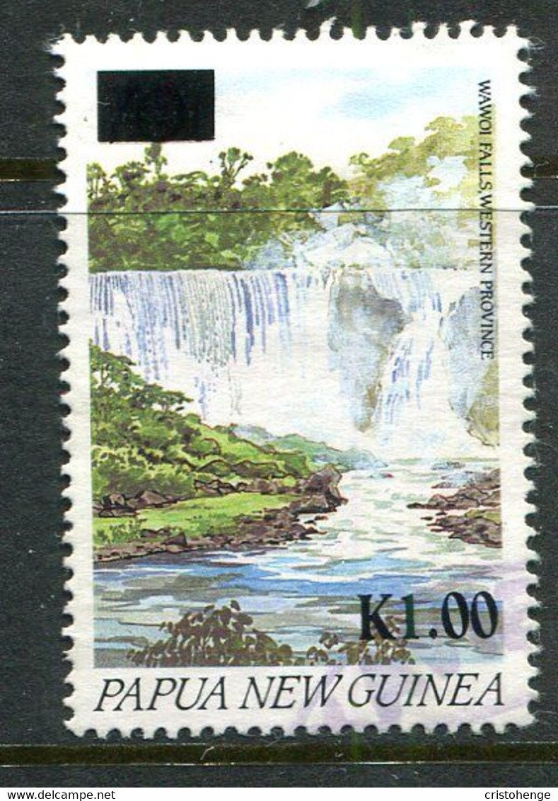 Papua New Guinea 1994 Surcharges - 1k On 70t Waterfall CTO Used (SG 739) - Papúa Nueva Guinea