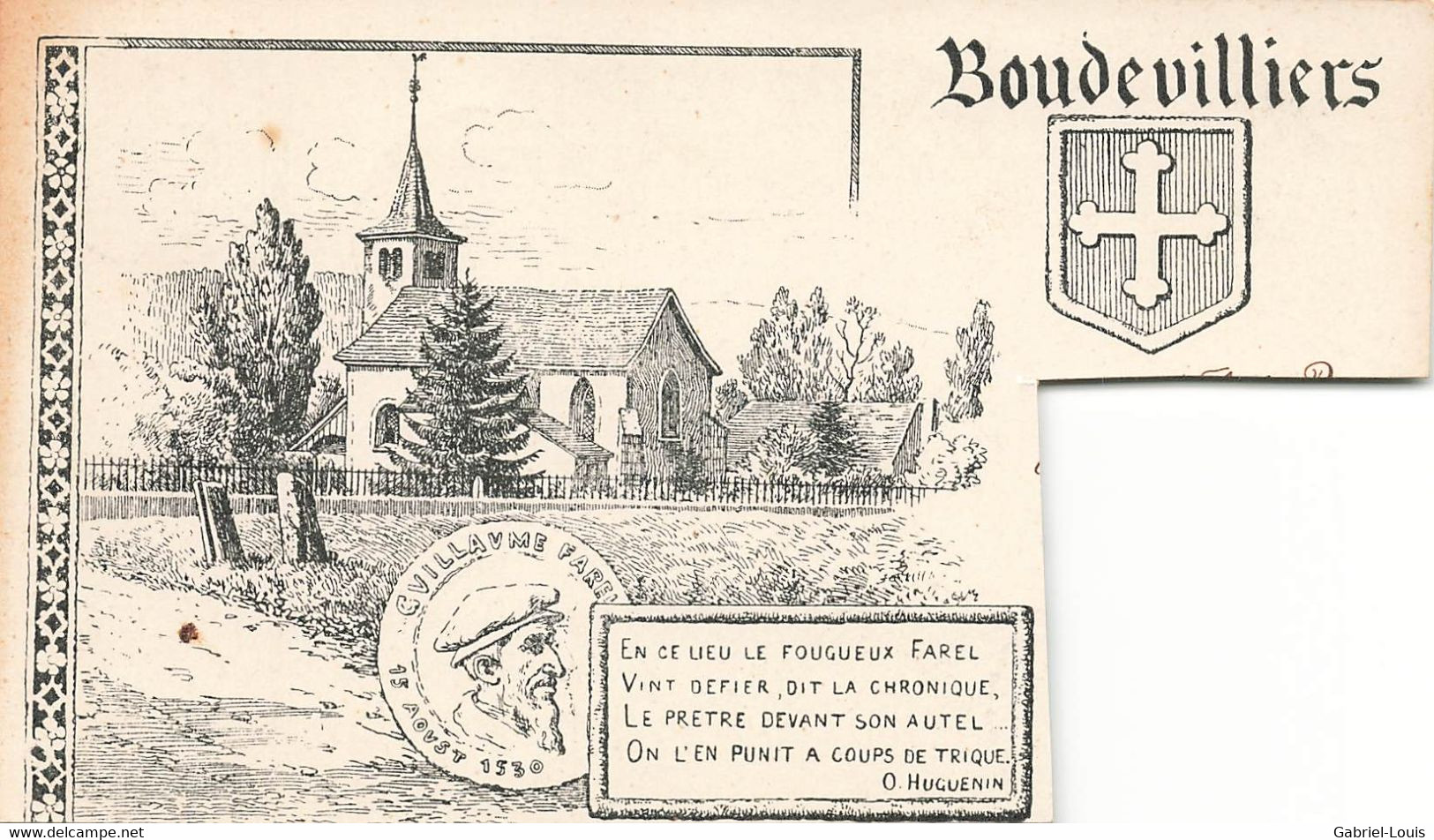 Litho Coupée: Boudevilliers  1899 - Villiers