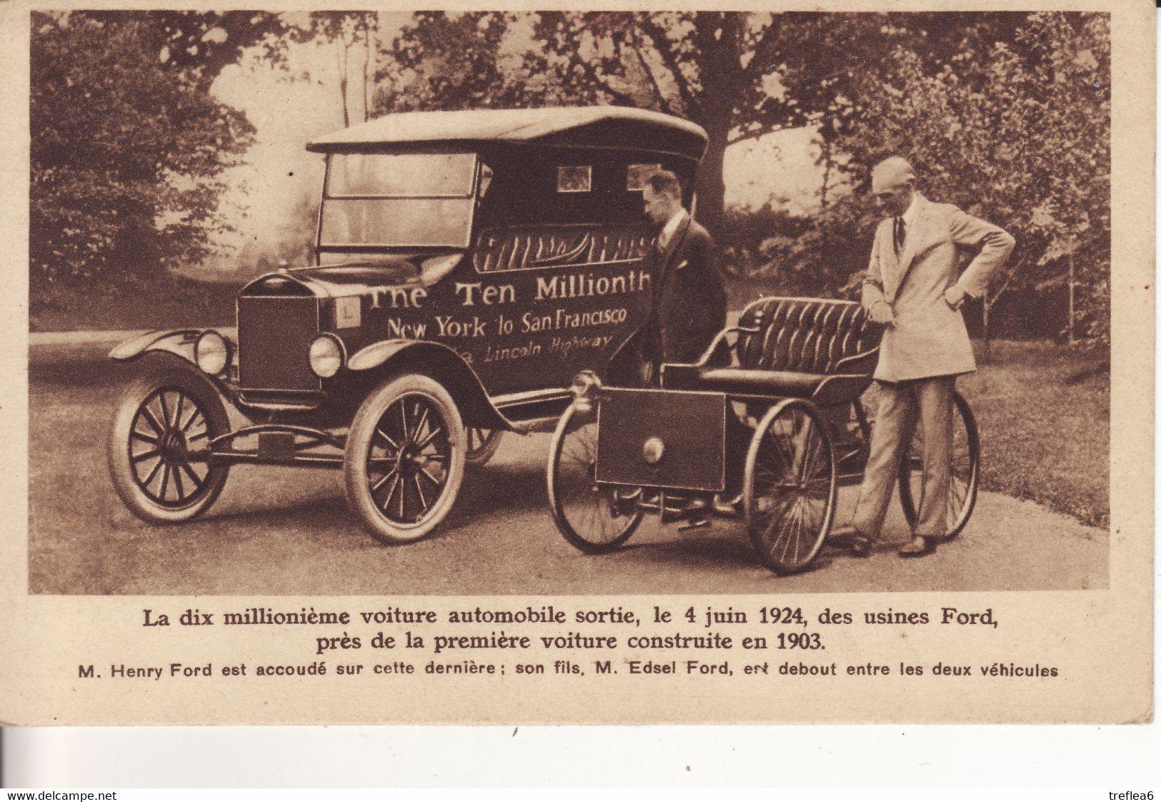 Mr.HENRI FORD & Mr. EDSEL FORD - 1924 - AUTOMOBILE - - Autres & Non Classés