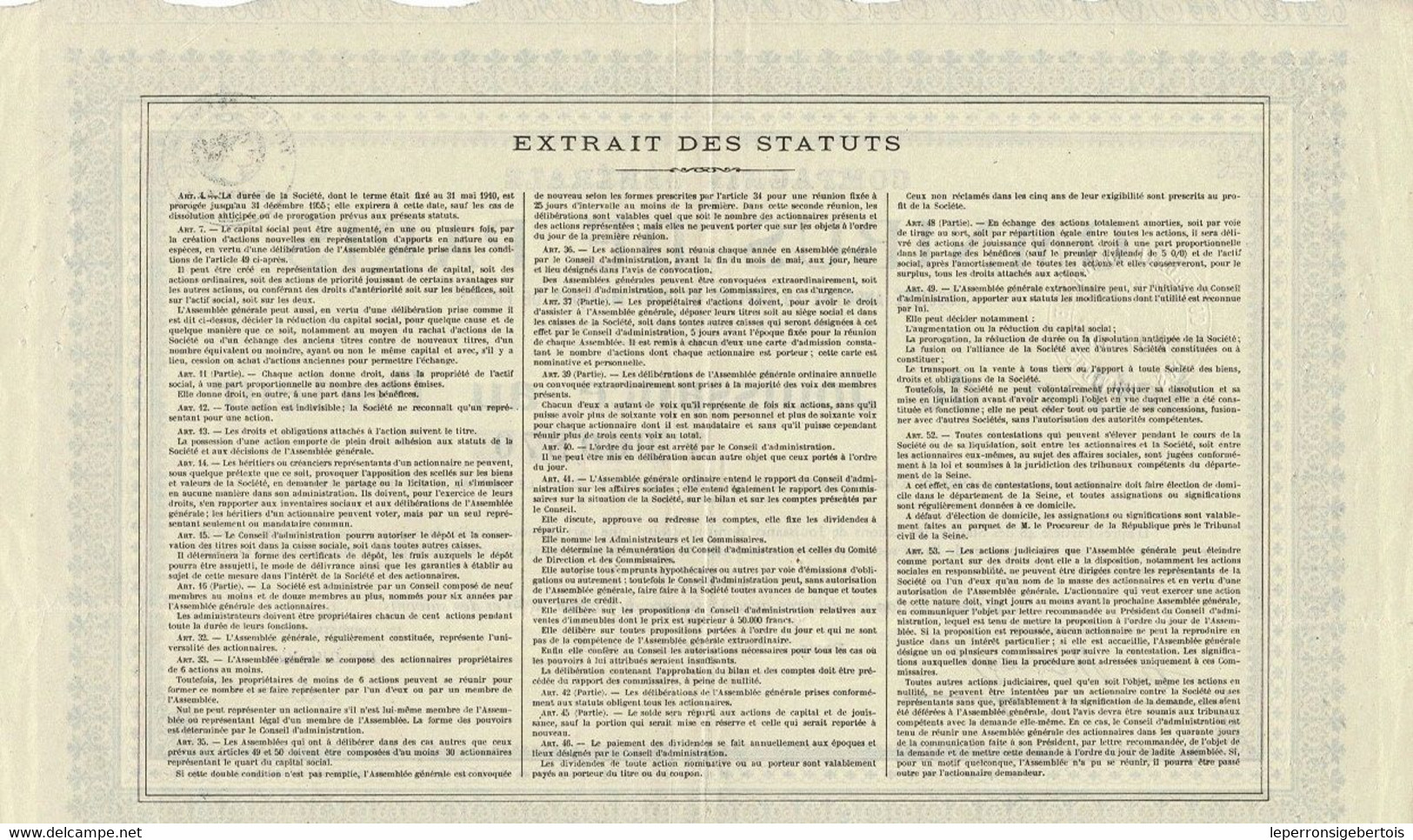 Titre De 1941 - Compagnie Générale Des Omnibus De Paris - Sté Anonyme  - N° 060870 - Verkehr & Transport