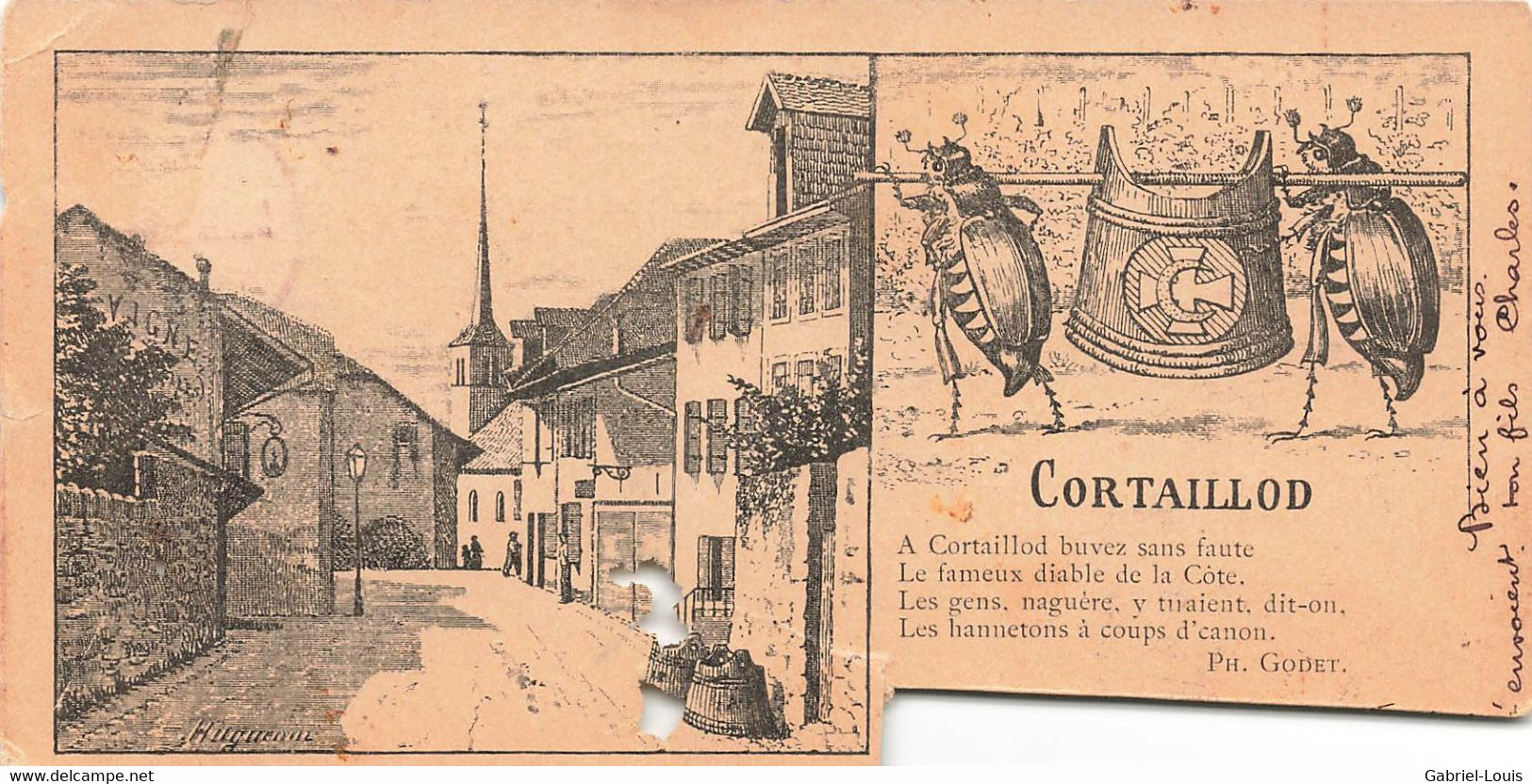 Litho Coupée: Cortaillod 1898 - Cortaillod