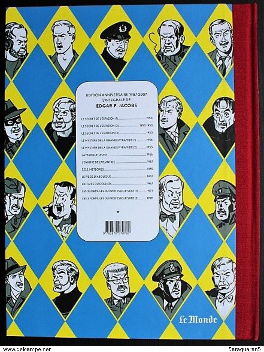 BD BLAKE ET MORTIMER - 4 - Le Mystère De La Grande Pyramide Tome I - Edition Le Monde - Dos Toilé - Fac Similé 2007 - Blake Et Mortimer