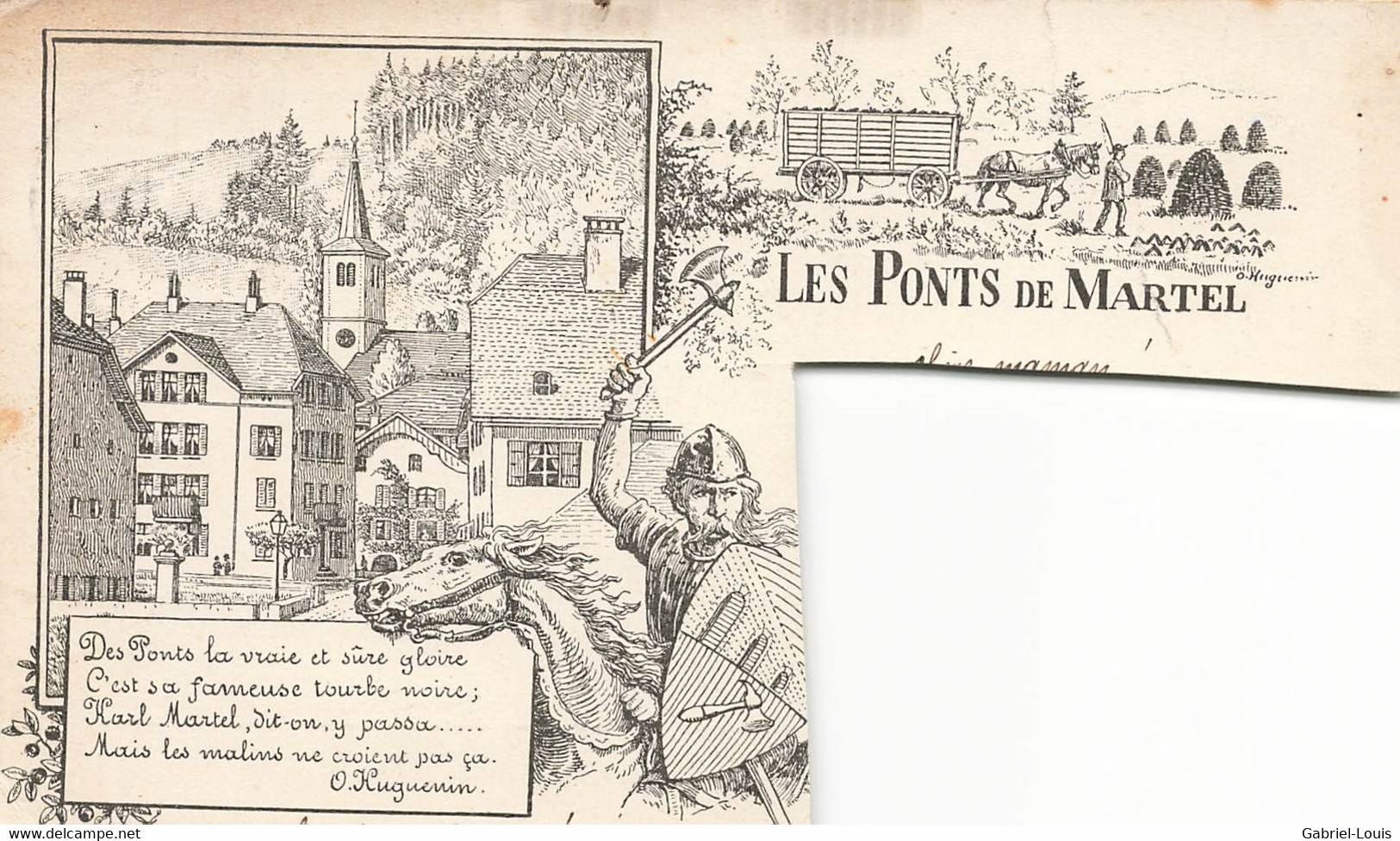 Litho Coupée : Les Ponts De Martel 1899 - Ponts-de-Martel