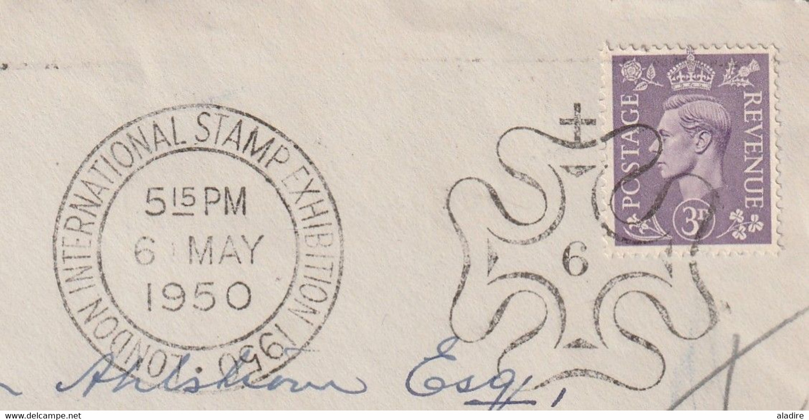 1950 -  KGVI - Special Cancel London International Stamp Exhibition On Air Mail Cover To Stockholm, Sweden - Brieven En Documenten