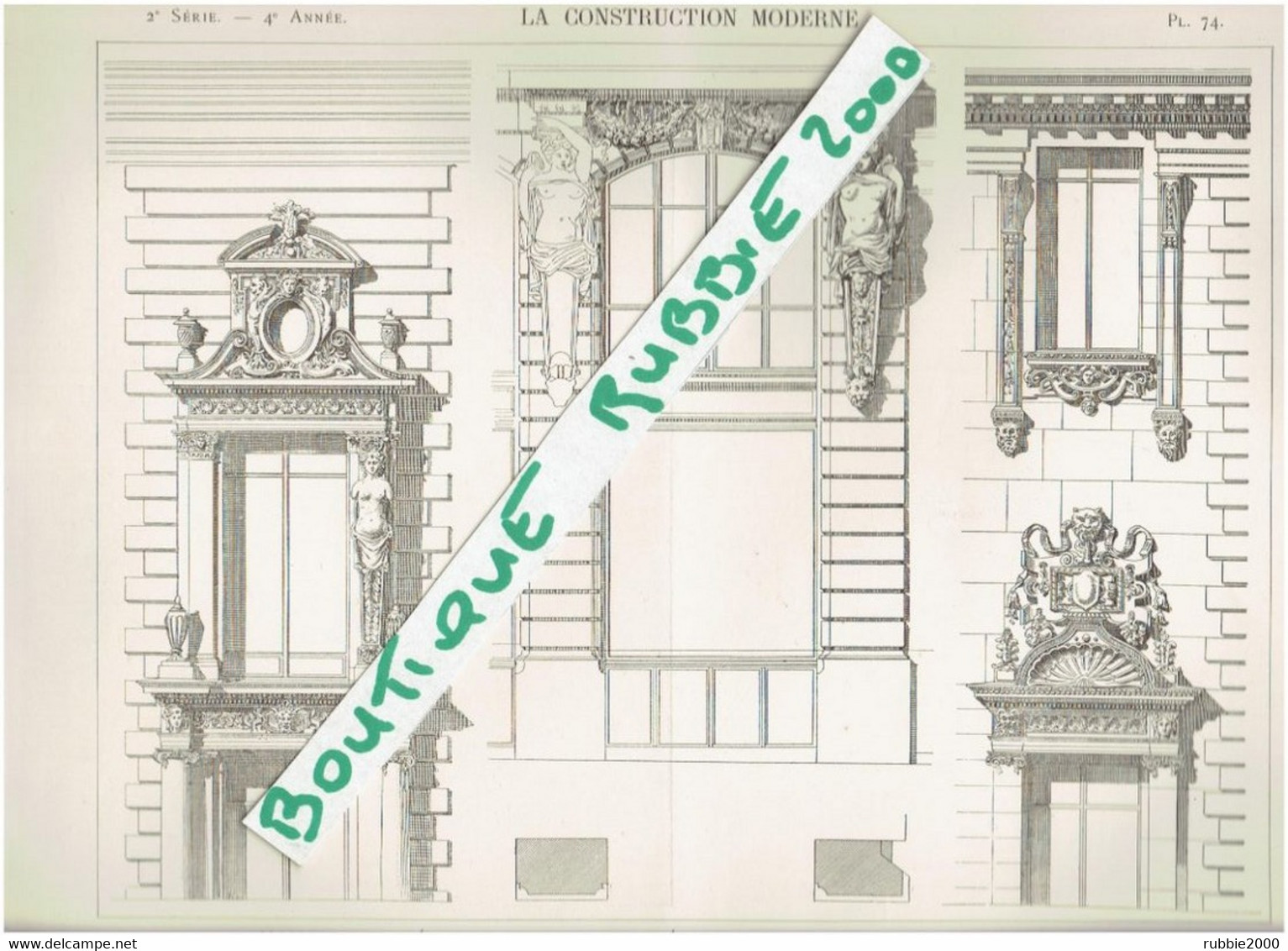 3 PLANS DESSINS 1898 PARIS 2° IMMEUBLE 101 RUE REAUMUR ET RUE DE CLERY ARCHITECTE ALBERT WALWEIN - Parigi