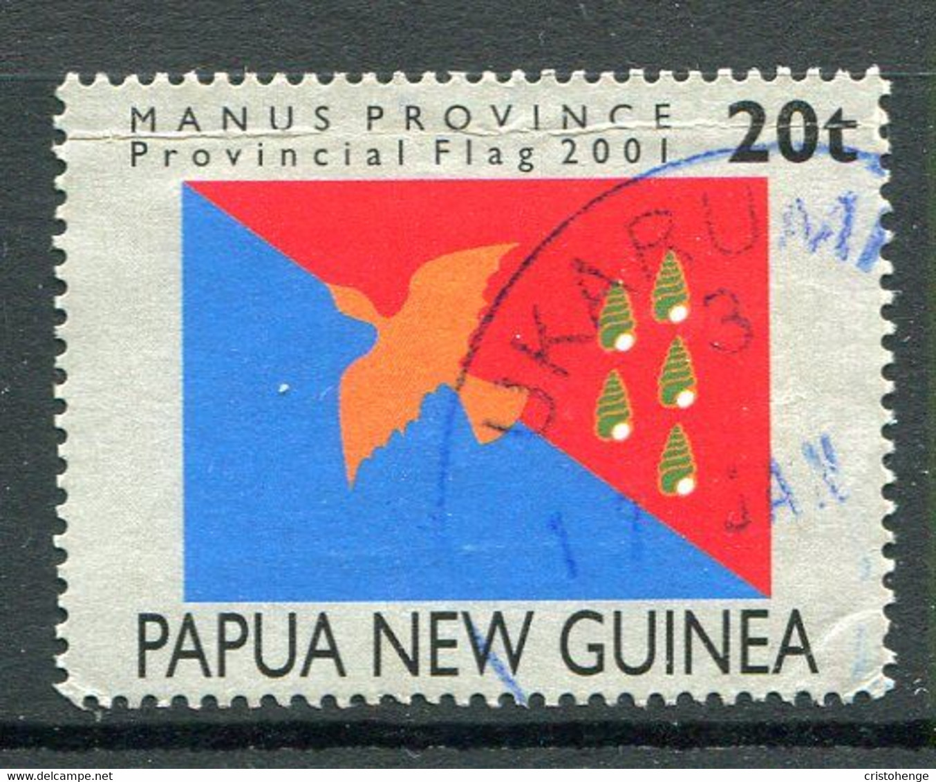 Papua New Guinea 2001 Provincial Flags - 20t Value Used (SG 910) - Papúa Nueva Guinea