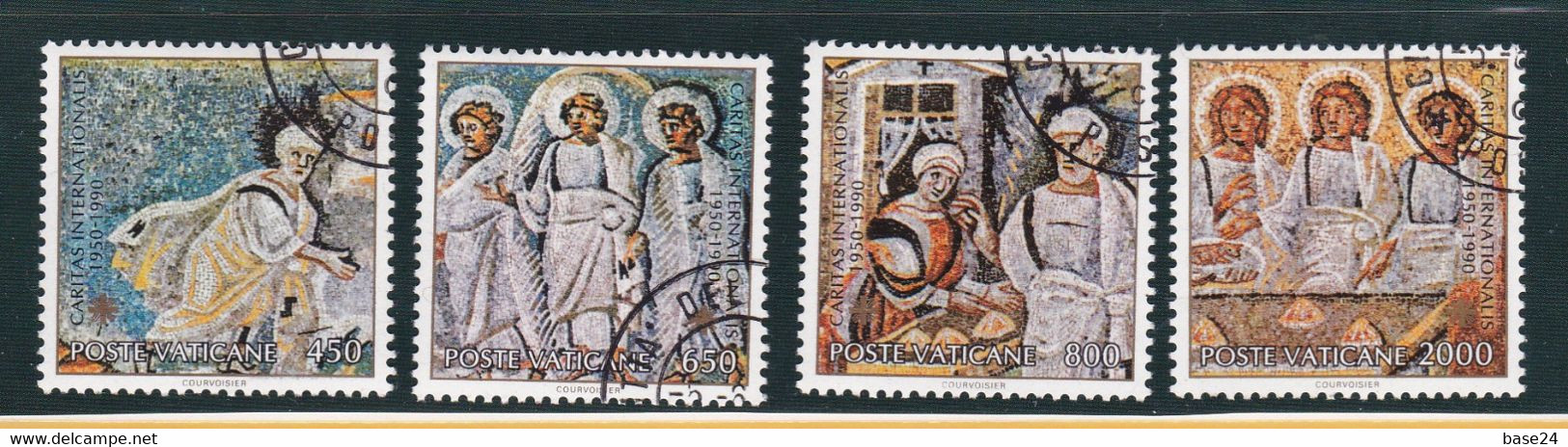 1990 Vaticano Vatican CARITAS Serie Di 4 Valori Usata Con Gomma USED - Oblitérés