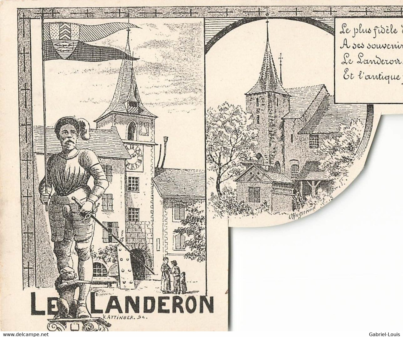 Litho Coupée : Le Landeron   1898 - Le Landeron
