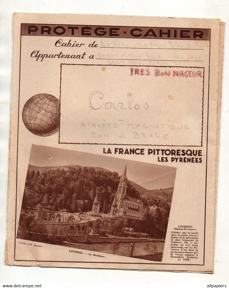 Protège-Cahier La France Pittoresque Les Pyrénées Avec Les Tables Mathématiques - Format : 22.5x18.5 cm - Protège-cahiers