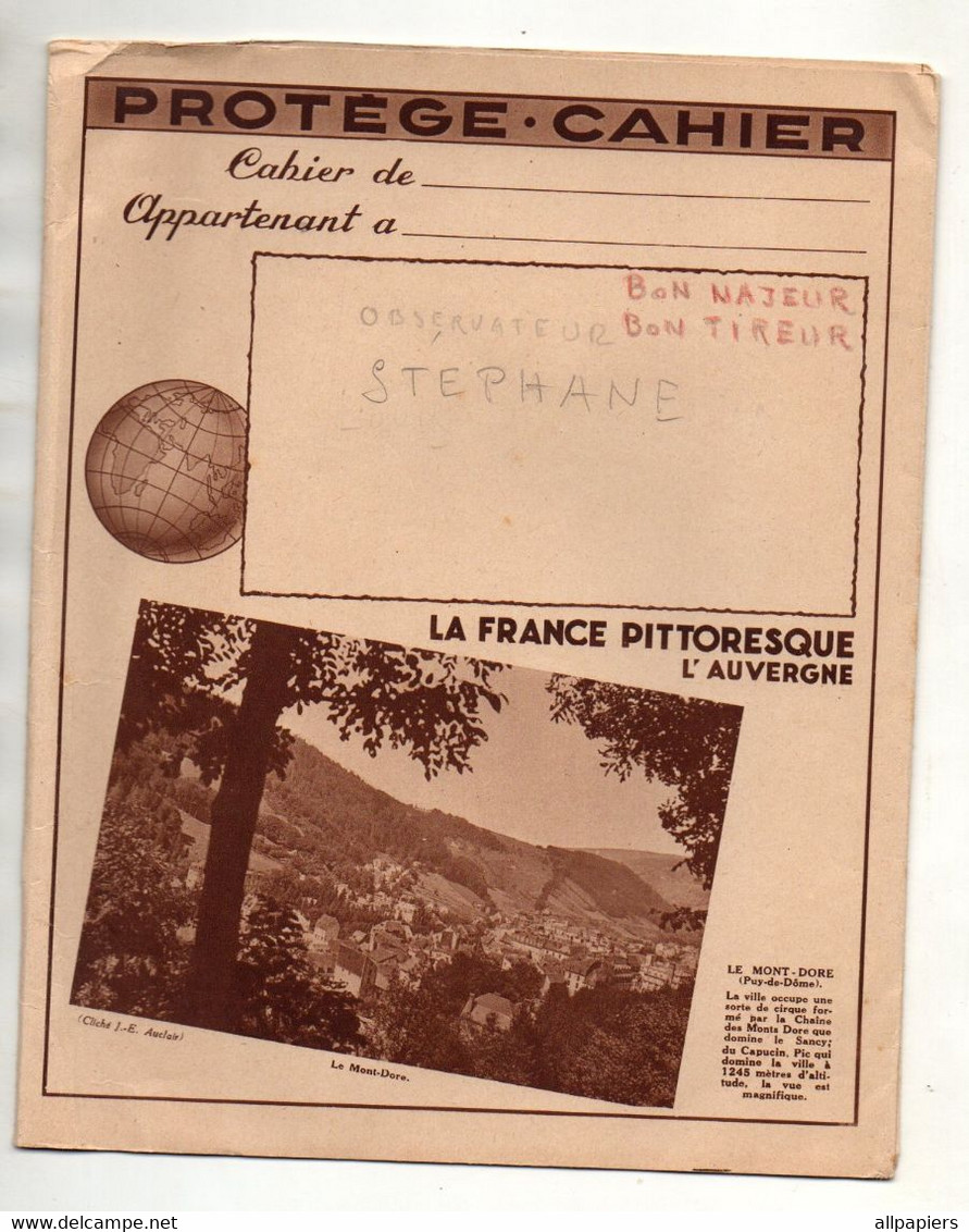 Protège-Cahier La France Pittoresque L'Auvergne Avec Les Tables Mathématiques - Format : 22.5x18.5 cm - Protège-cahiers