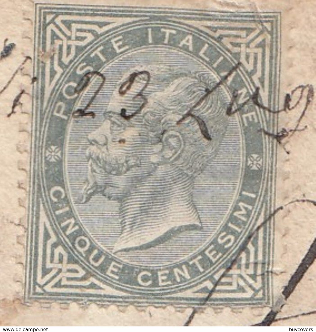 R17 - REGNO - USI FISCALI - Annuncio "AFFITTASI" Del 23 Luglio 1873 A Brescia Regolarizzato Con Cent. 5 Grigio Verde DLR - Fiscales