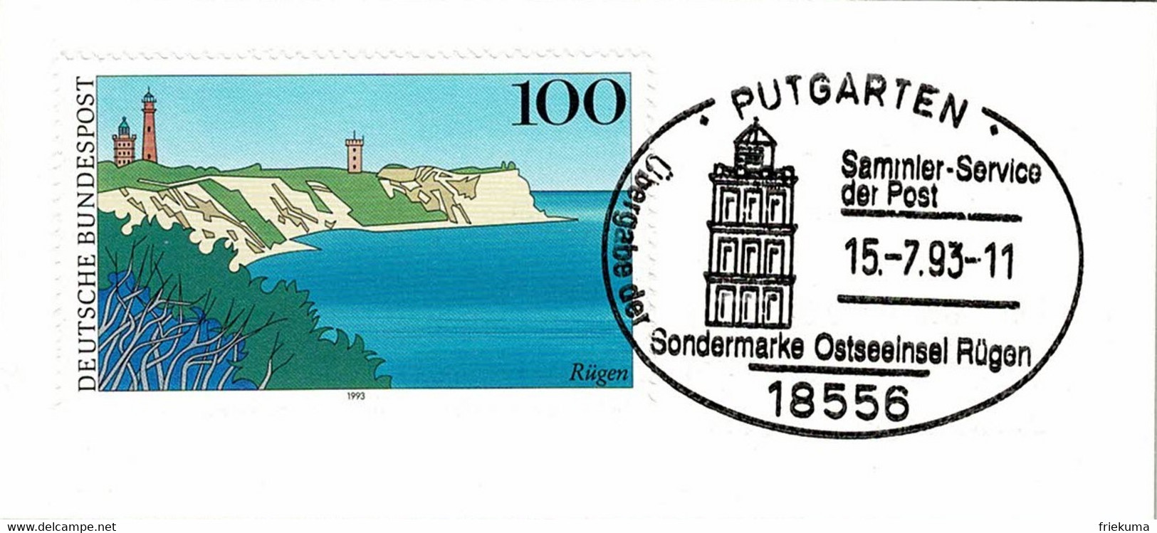 Deutsche Bundespost 1993, Sonderstempel Ostseeinsel Rügen Putgarten - Eilanden