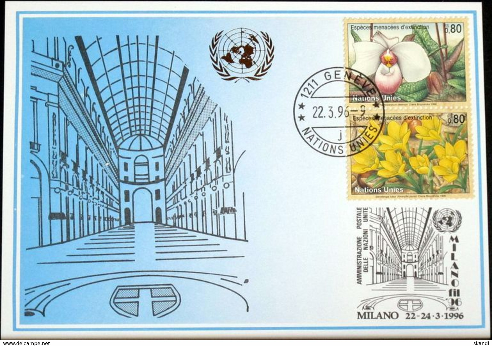 UNO GENF 1996 Mi-Nr. 270 Blaue Karte - Blue Card - Storia Postale