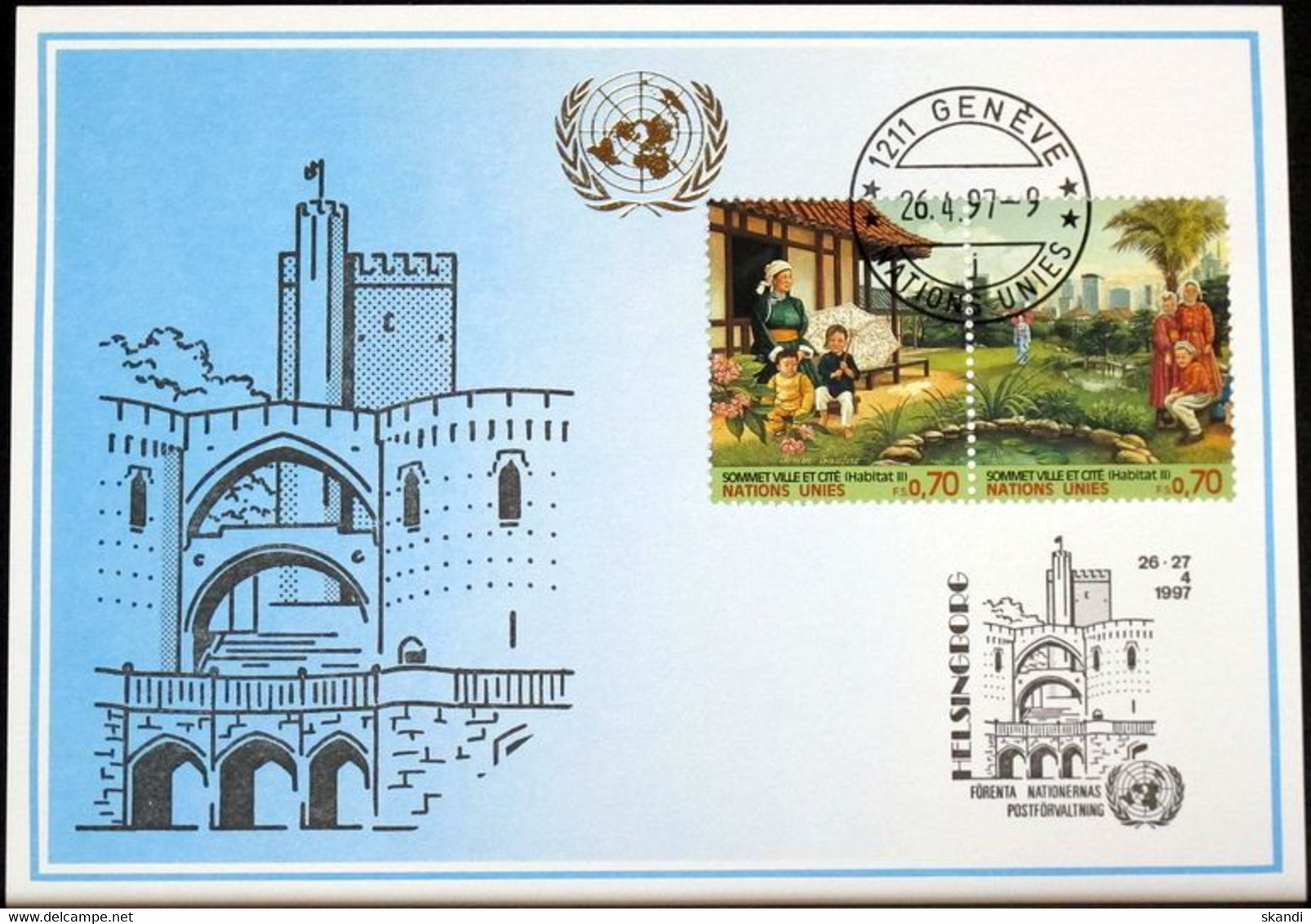 UNO GENF 1997 Mi-Nr. 278 Blaue Karte - Blue Card - Briefe U. Dokumente