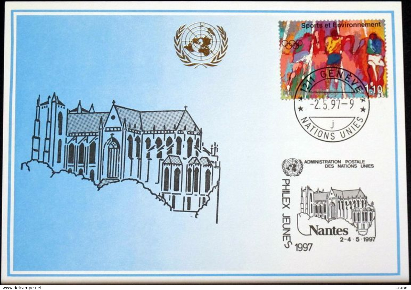 UNO GENF 1997 Mi-Nr. 280 Blaue Karte - Blue Card - Lettres & Documents