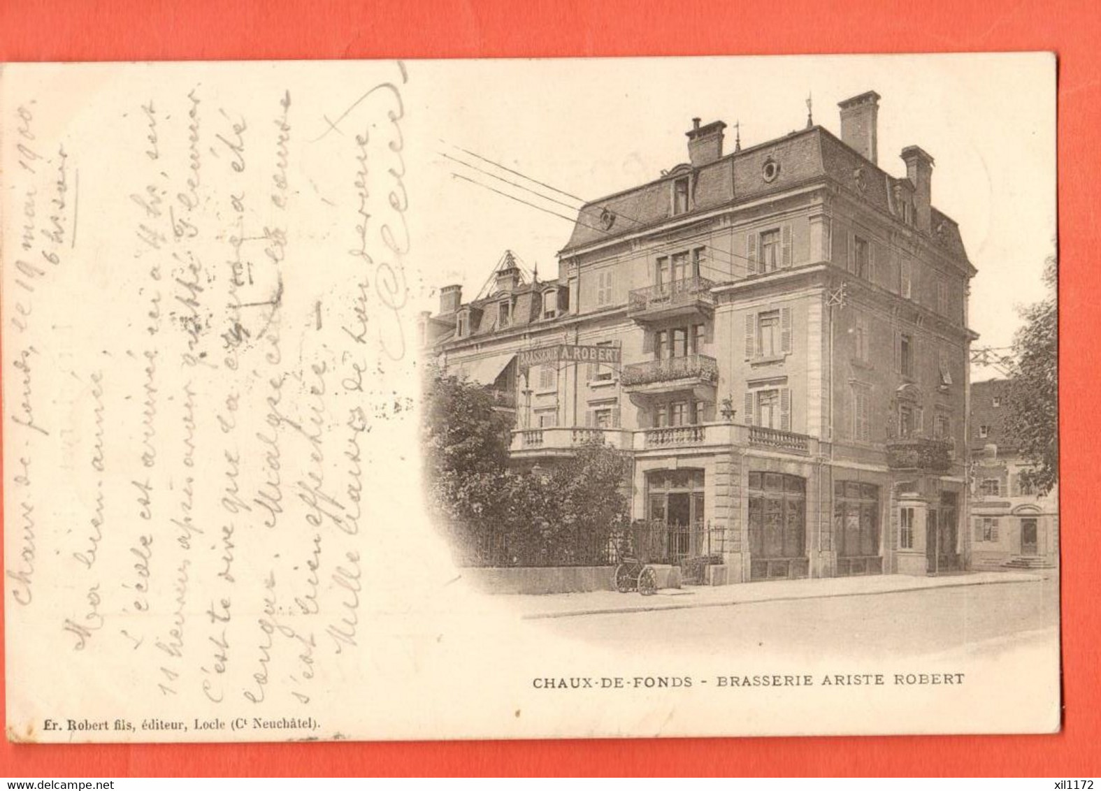 ZRM-22 RARE La Chaux-de-Fonds Brasserie Ariste Robert. Dos Simple. Circulé 1900  Edit. Robert Le Locle - Le Locle