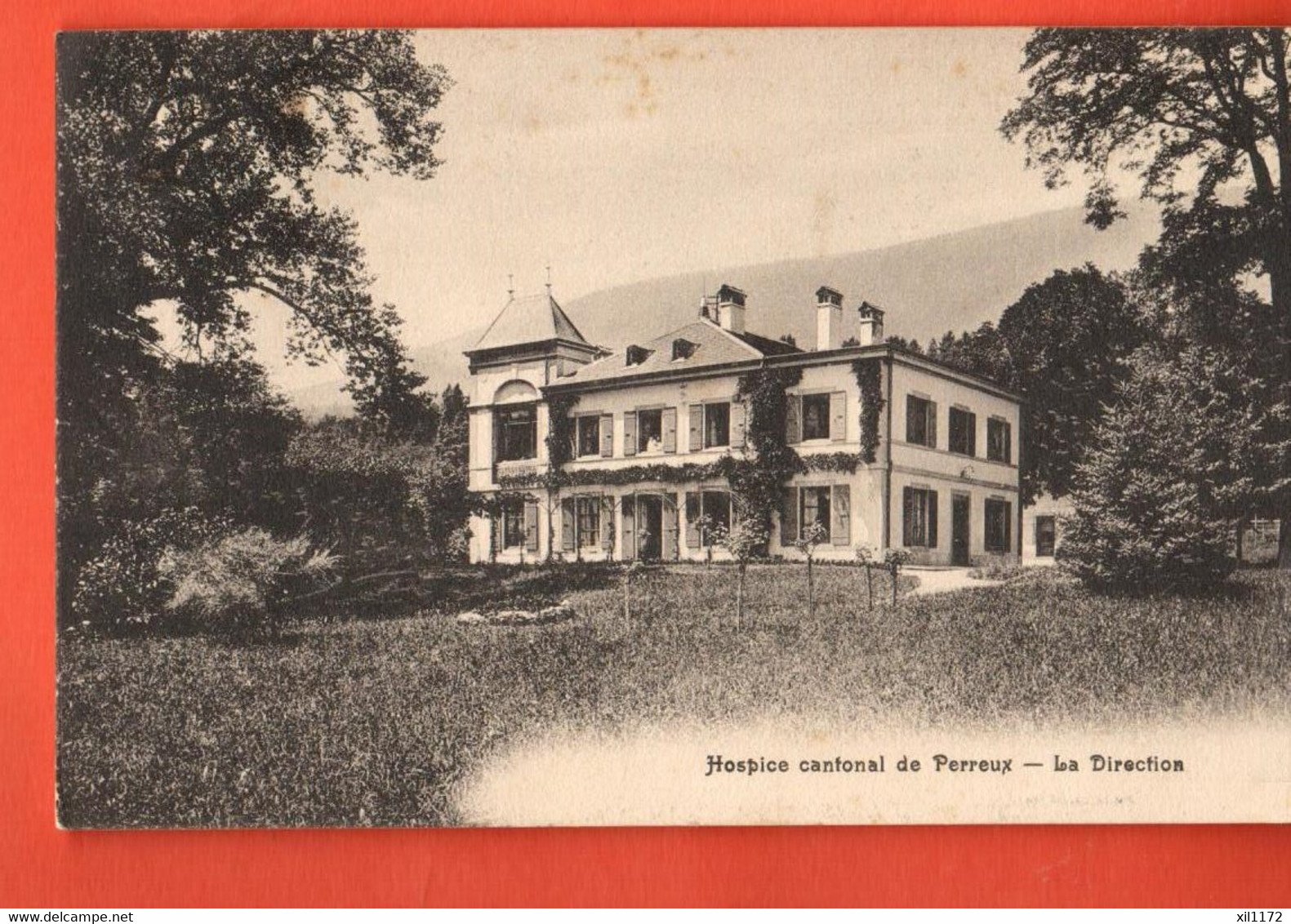 ZRM-23  Hospice Cantonal De Perreux, La Direction. Cachet Boudry 1913 Vers Fretereules. Carte-photo - Boudry