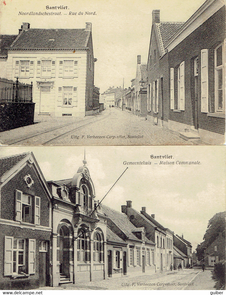 Santvliet 2 Cartes  Maison Communale, Rue Du Nord - Antwerpen