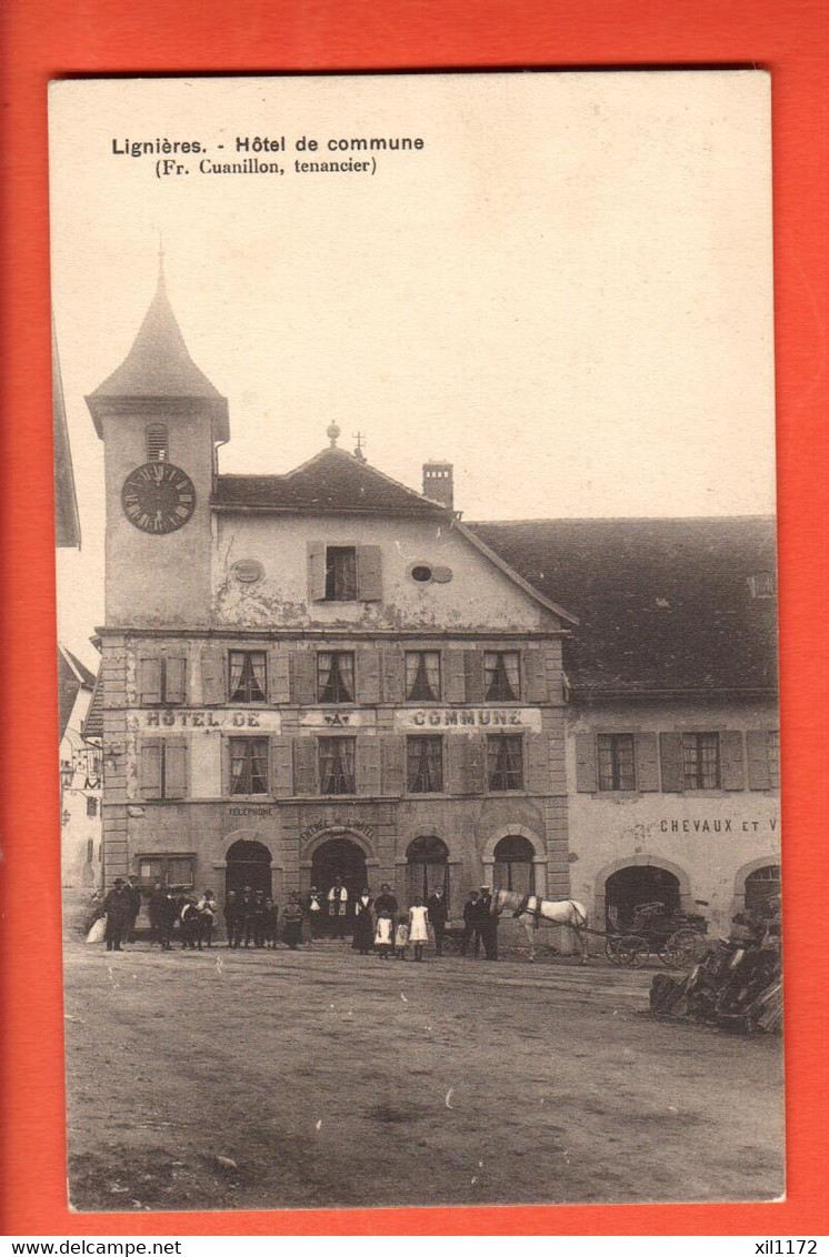 ZRM-36  Lignières  Hotel De Commune, Cuanillon Tenancière. Littoral  ANIME. Non Circulé. Carte-Photo - Lignières