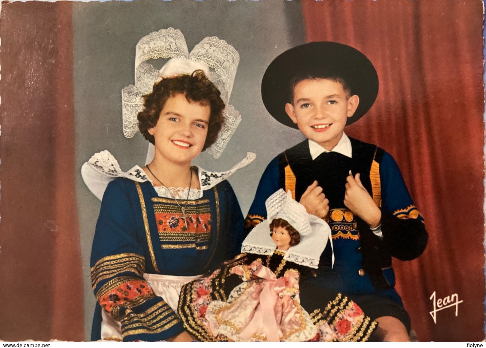 Fouesnant - Enfants En Costume Et Coiffe Du Pays - Poupée Doll - Fouesnant