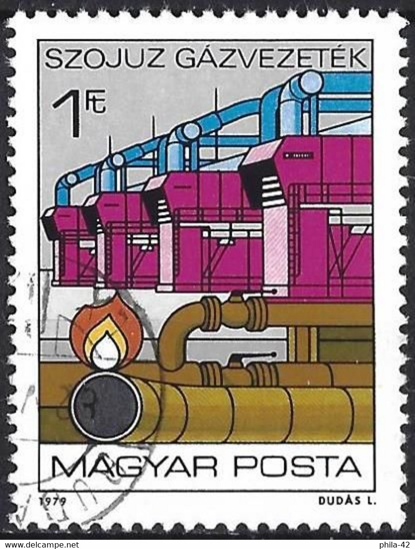 Hungary 1979 - Mi 3351 - YT 2663 ( Soyuz Gas Pipeline Compressor Station ) - Gas