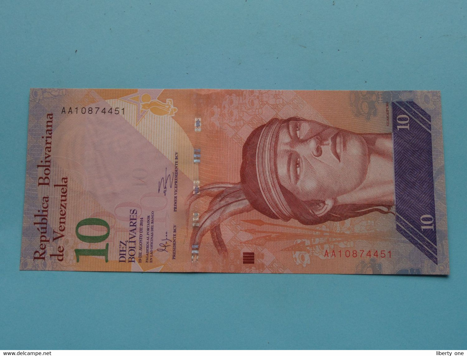 10 - Diez Bolivares 19-08-2014 > Republica Bolivariana De Venezuela ( For Grade, Please See Photo ) ! - Venezuela