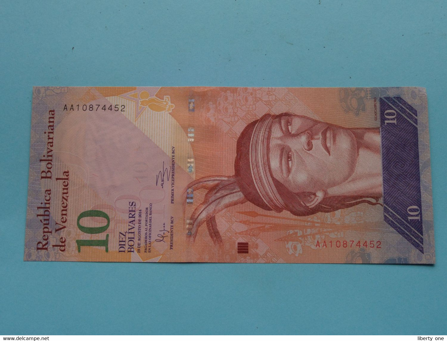 10 - Diez Bolivares 19-08-2014 > Republica Bolivariana De Venezuela ( For Grade, Please See Photo ) ! - Venezuela