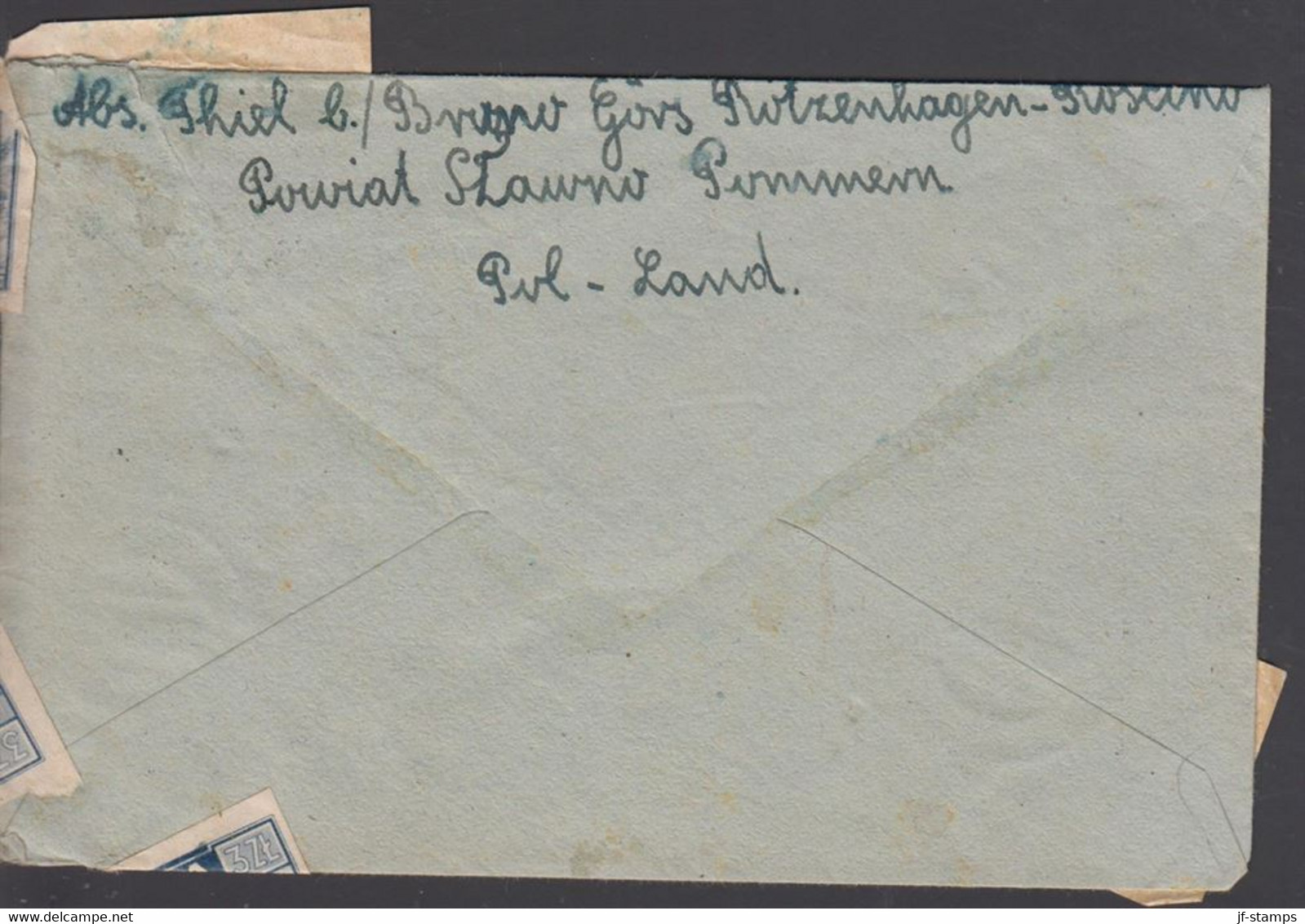 1946. POLSKA.  3 Ex 3 Zl (fold, Defects) + 1 Zl GDANSK On Cover To Hiddessen Bei Detmold, Ger... (Michel 415) - JF432079 - Gobierno De Londres (En Exhilio)