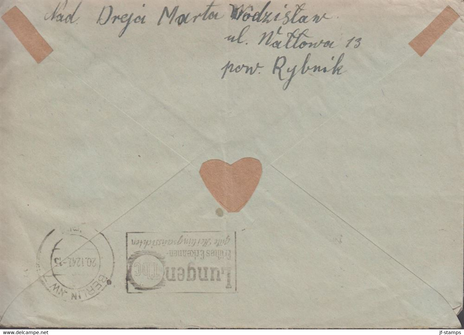 1947. POLSKA.  15 Zl Air Mail On Cover To Detmold, Germany Cancelled 15.12.47. Reverse Transi... (Michel 430) - JF432080 - Gobierno De Londres (En Exhilio)