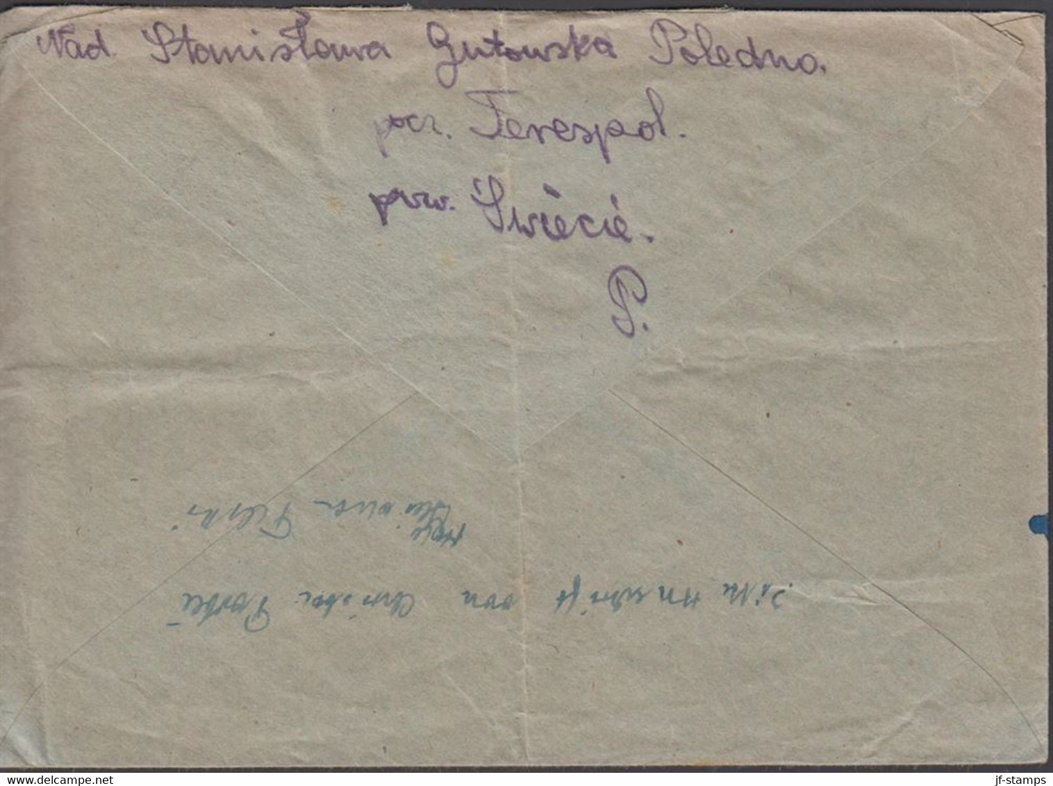 1947. POLSKA.  10 Zl Air Mail On Cover To Uetersen, Holstein Brit Zone, Deutschland.  (Michel 429) - JF432081 - Londoner Regierung (Exil)