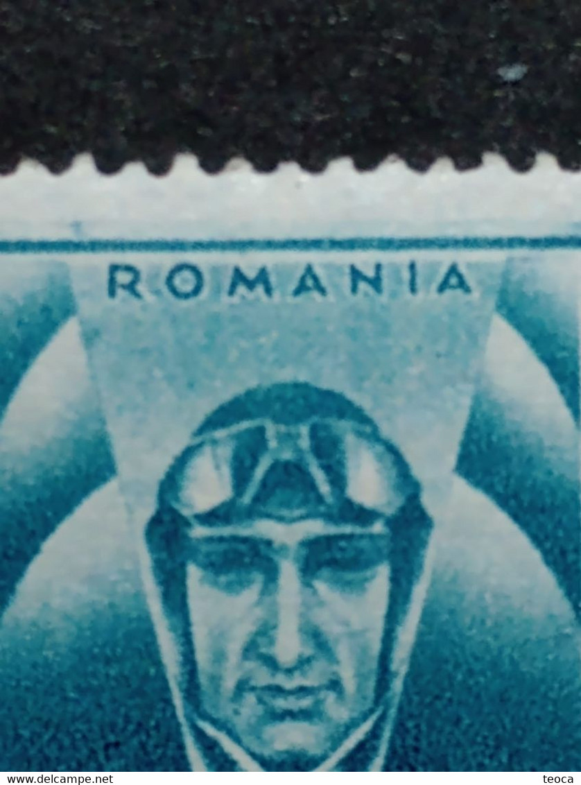 Errors Romania 1932 Printed With Blurred Image Multiple Errors Aviation Stamp, Pilot's Head - Plaatfouten En Curiosa