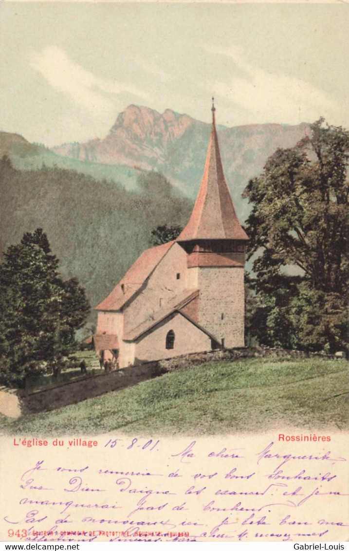 L'Eglise Du Village Rossinières  1901 - Rossinière