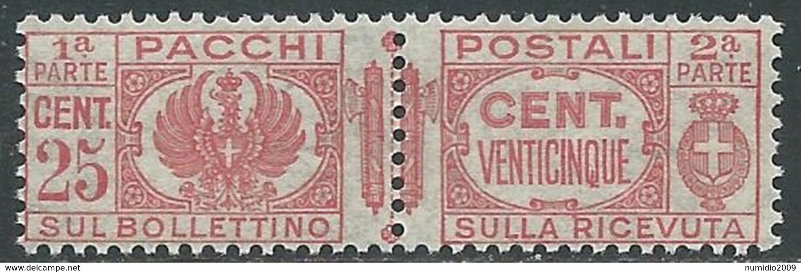 1927-32 REGNO PACCHI POSTALI 25 CENT MNH ** - I16-9 - Postal Parcels