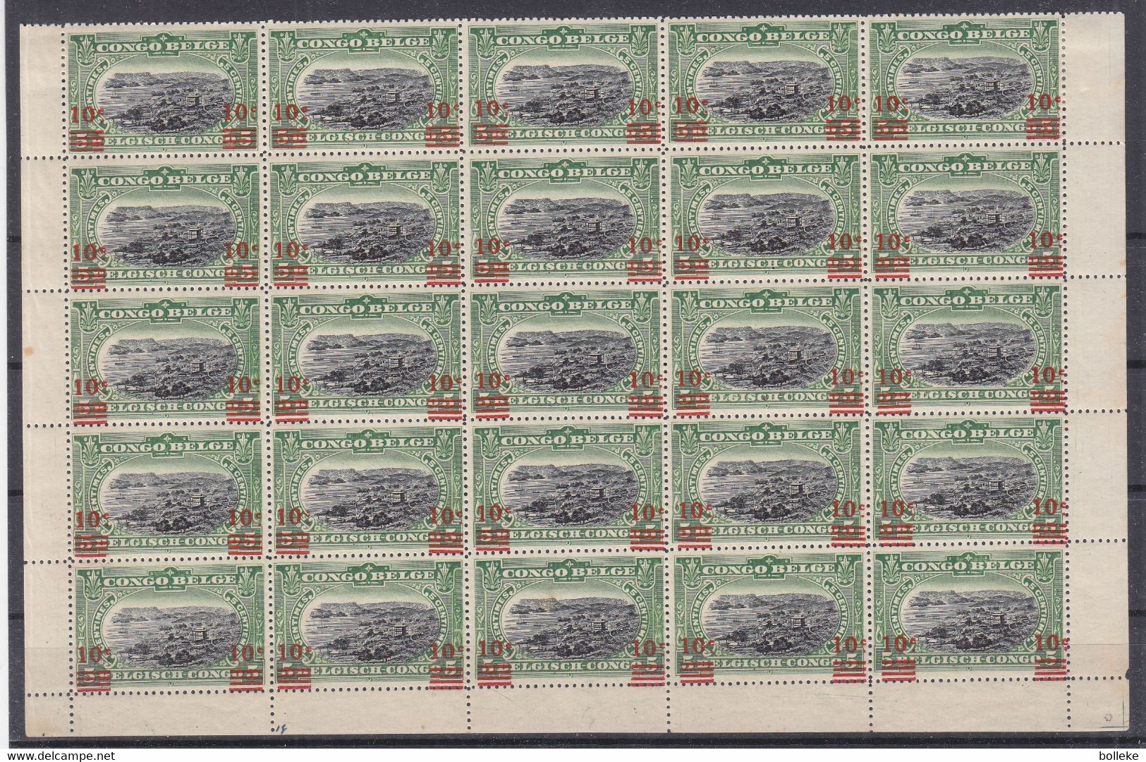 Congo Belge - COB 86 ** - Sauf 2 Timbres * - Bloc De 25 - - Unused Stamps