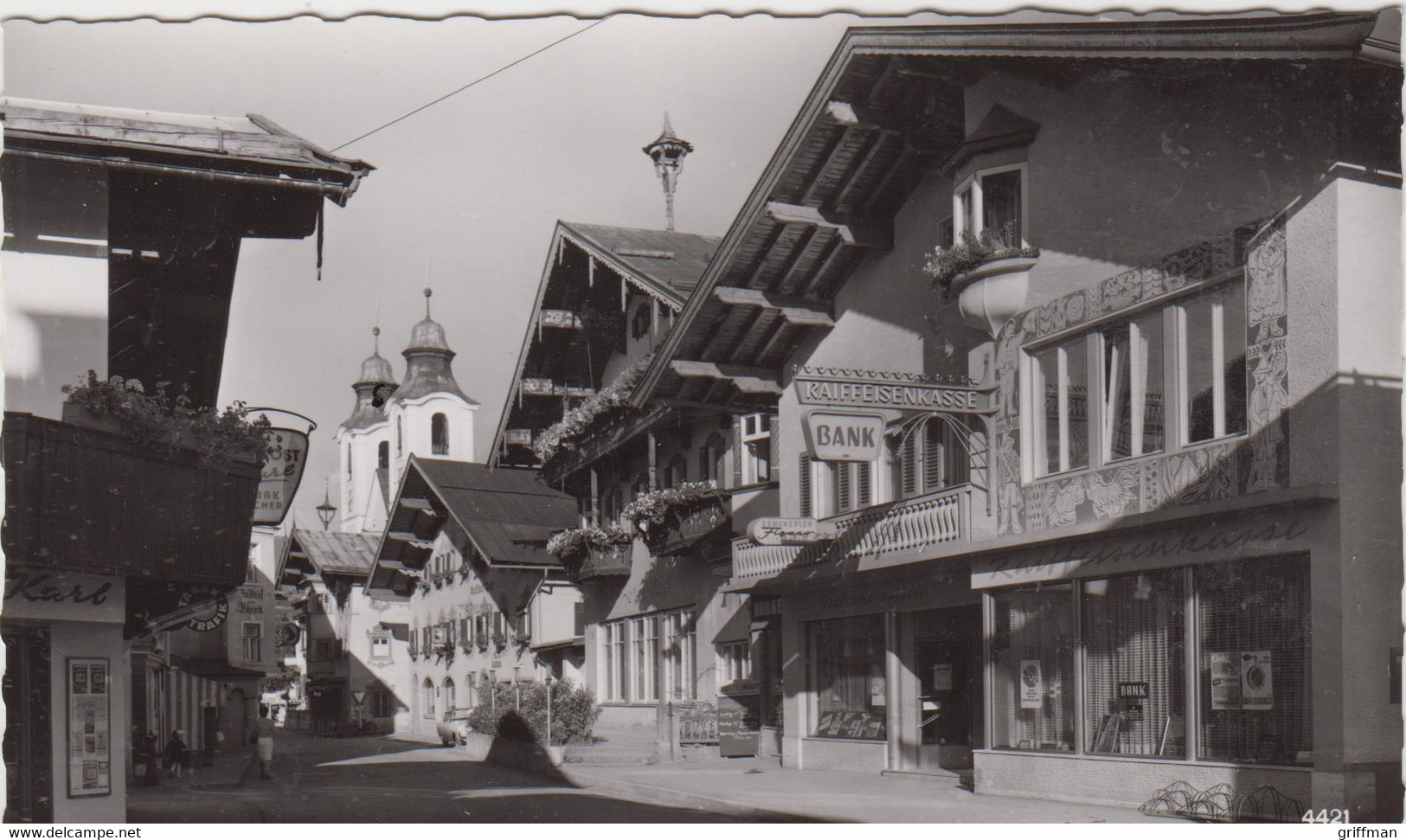 SAINT JOHANN IN TIROL BANK RAIFFEISENKASSE CPSM 9X14 TBE - St. Johann In Tirol