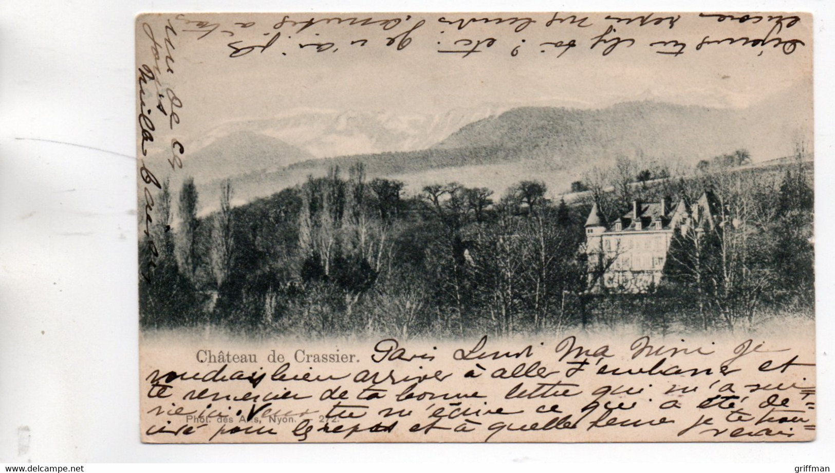 CRASSIER LE CHATEAU PRECURSEUR 1901 TBE - Crassier